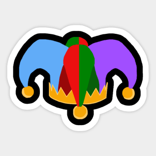 Colorful Novelty Court Jester Hat Sticker